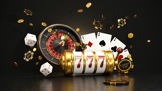 Ilustrasi bingo modern bernuansa emas